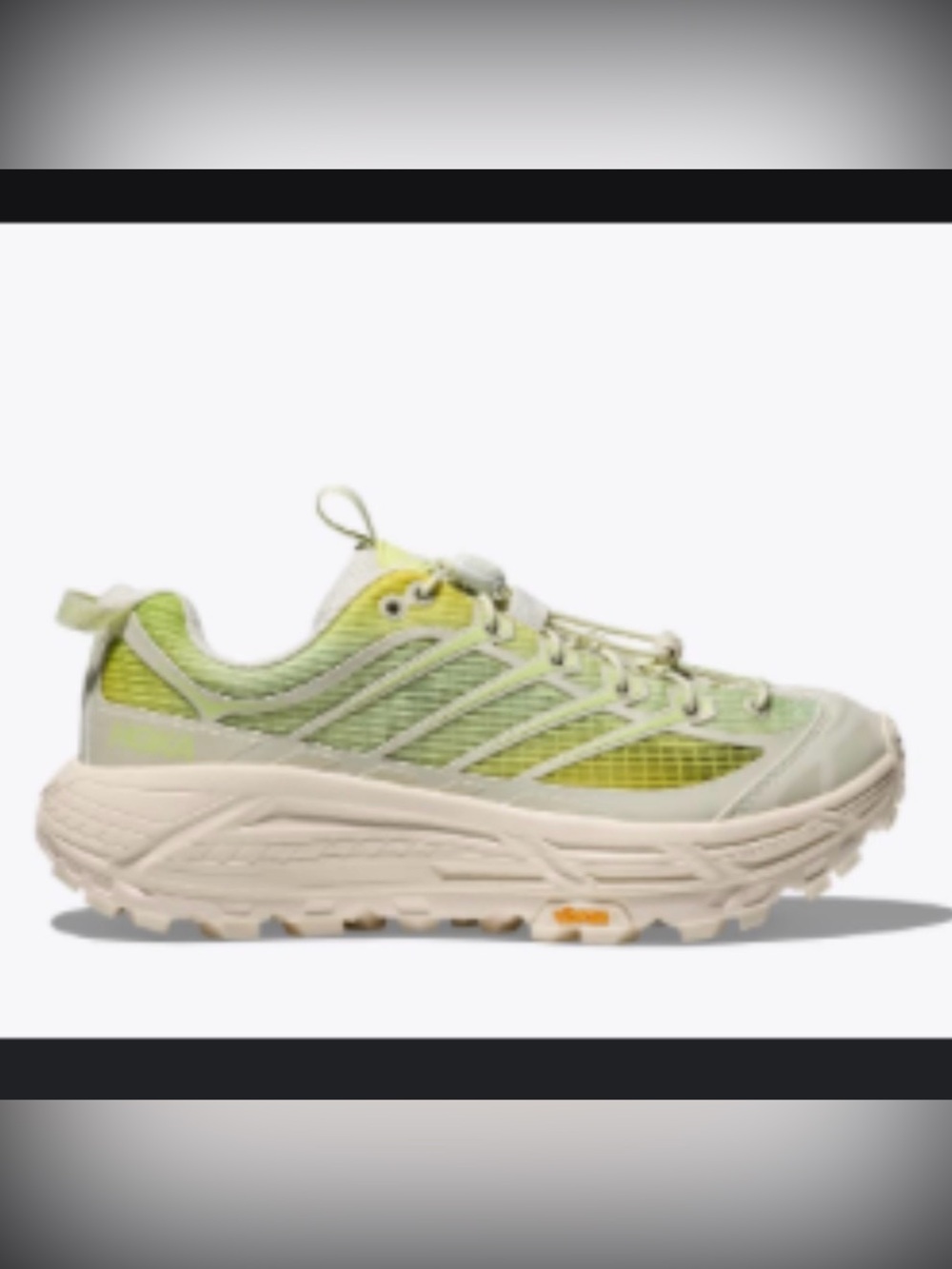 Hoka Mafate 3 Light Yellow Mesh Athletic Sneakers